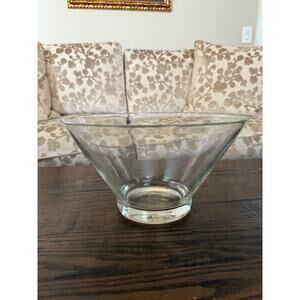 Vintage 1970s Mid-Century Modern Glass Serving Bowl – 11” Punch/Chips